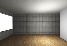 Empty Interior With Bare Concrete Wall And Wood Floor Royalty Free Stock Image Empty Interior With Bare Concrete Wall And Wood Floor Royalty Free Stock Image