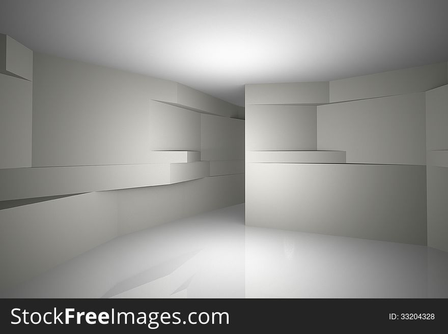 Abstract architecture background, futuristic interior