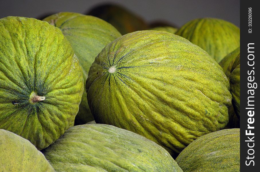 Melons lot of green color