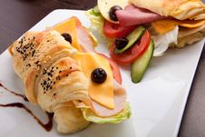 Salami Sandwich With Cheese Stock Photo Salami Sandwich With Cheese Stock Photo