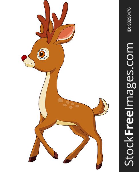 Illustration of Cute deer cartoon