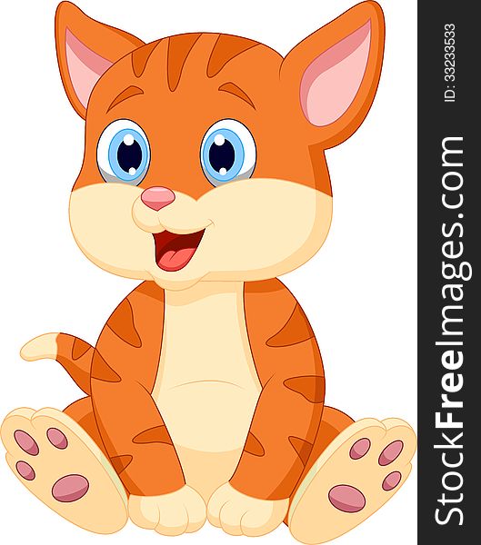 Illustration of Cute cat cartoon