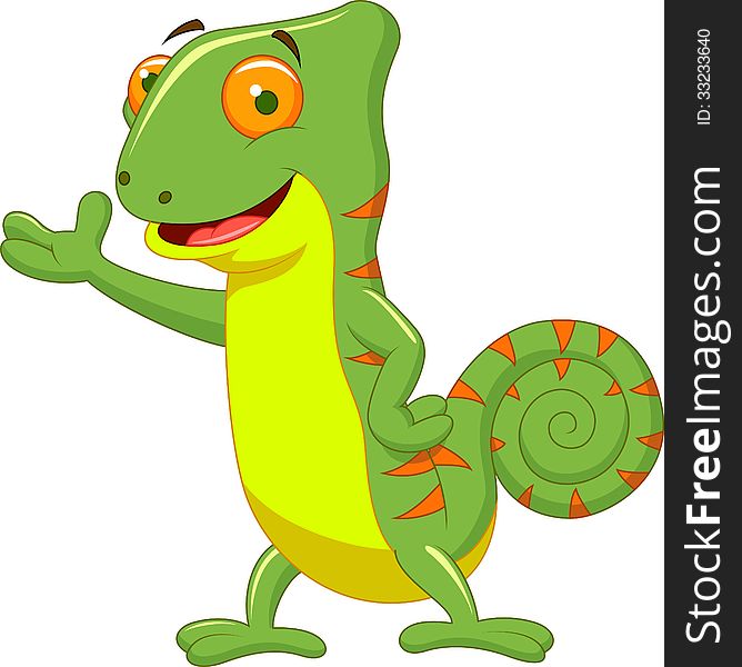 Illustration of Chameleon cartoon