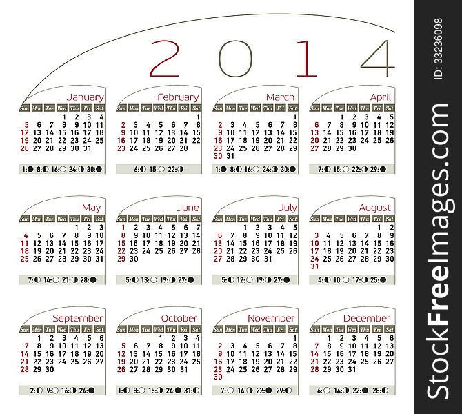 Calendar 2014 elegant