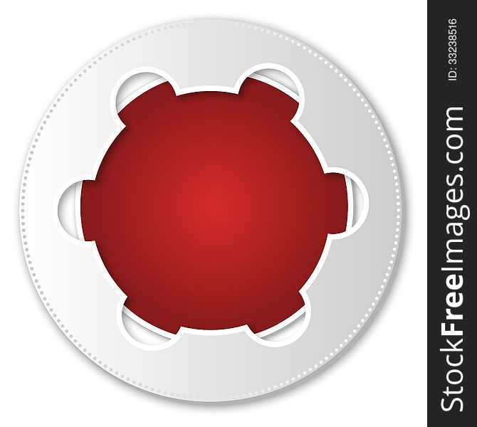 Red abstract icon with white frame