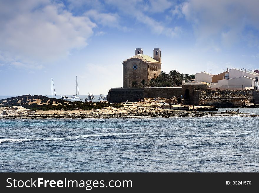 Tabarca island and church of St. Paul