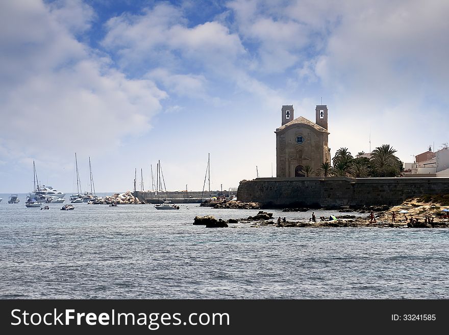 Tabarca island and church of St. Paul