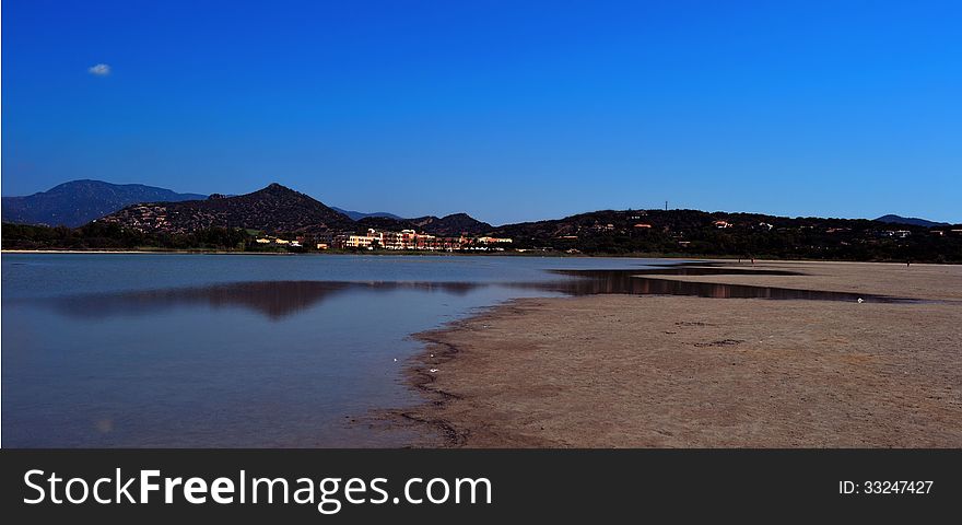 Peaceful twilight and reflection in the water (Sardinia in Italy). Peaceful twilight and reflection in the water (Sardinia in Italy)