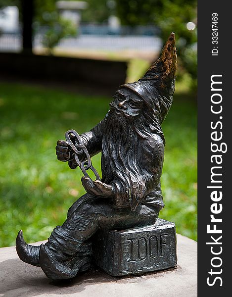 Symbol of Wroclaw, brass dwarf. There are more than 230 in the city and still they come!. Symbol of Wroclaw, brass dwarf. There are more than 230 in the city and still they come!