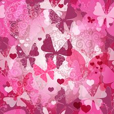 Seamless Valentine Pattern With Butterflies Royalty Free Stock Photo Seamless Valentine Pattern With Butterflies Royalty Free Stock Photo