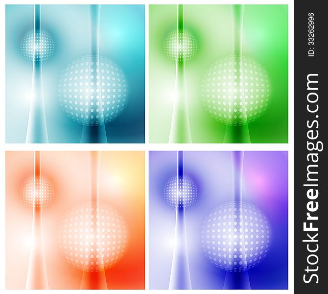 Four colored vector square and grid. Four colored vector square and grid