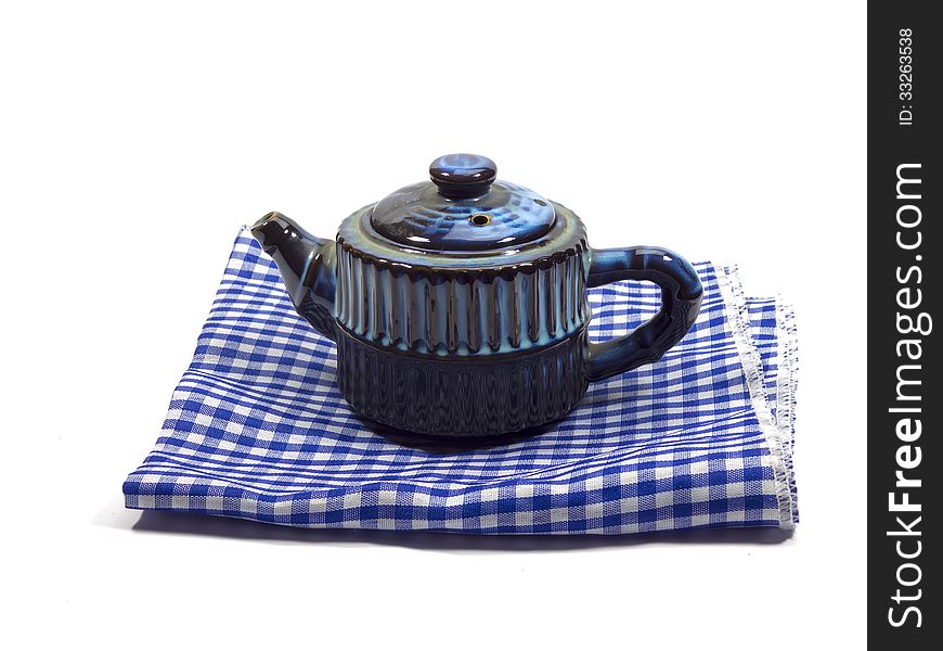 Blue Teapot Isolated On White