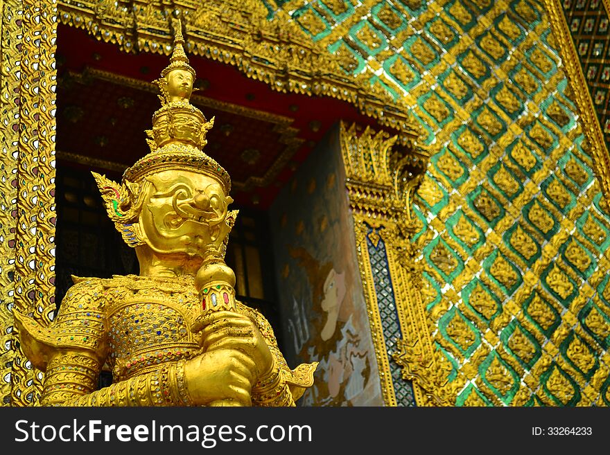 Giant At Wat Phra Kaew Bangkok, Thailand