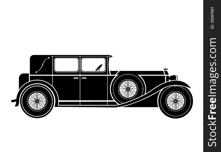 An oldtimer car vector illustration. An oldtimer car vector illustration