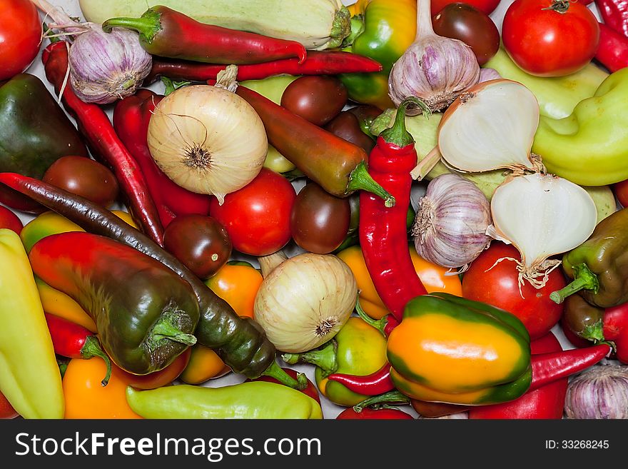 Group of fresh different vegetables. Group of fresh different vegetables