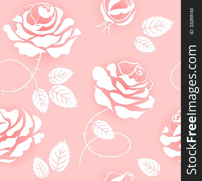 Seamless Floral Pattern With Roses