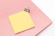 Red Notebook With Post It And Bulldog Clip Isolated On White Stock Image Red Notebook With Post It And Bulldog Clip Isolated On White Stock Image