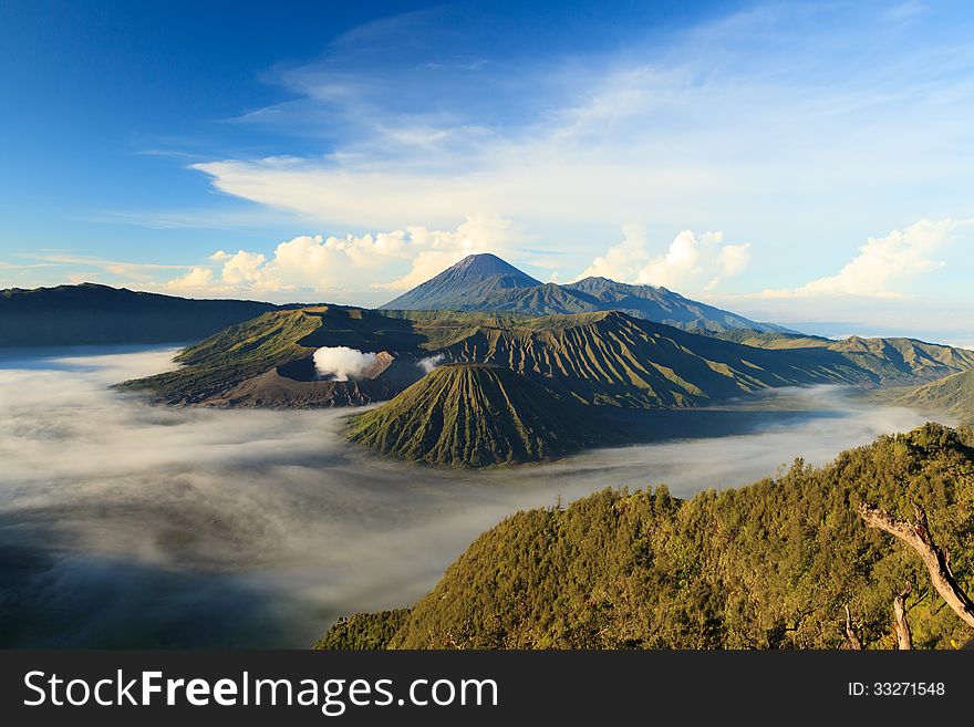 Bromo Mountain in Tengger Semeru National Park, East Java, Indonesia