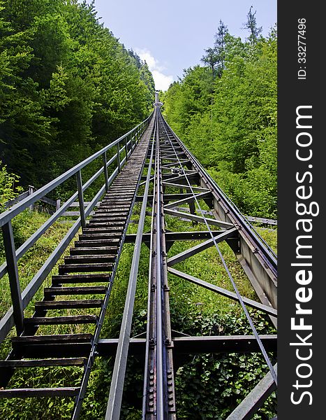 Funicular to the salt mine Hallstatt