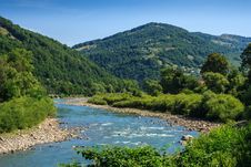 River Meanders At The Mountain Foot Stock Images River Meanders At The Mountain Foot Stock Images