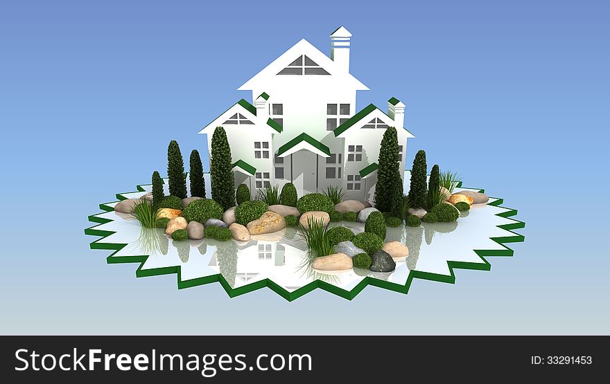 Logo on a Web page, business style gardening , urban landscape design