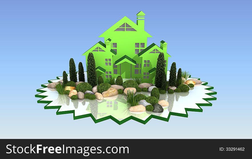 Logo on a Web page, business style gardening , urban landscape design