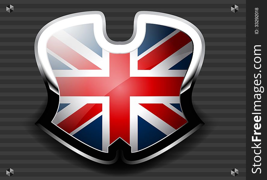 Beautiful illustration flag of England on a gray pattern background