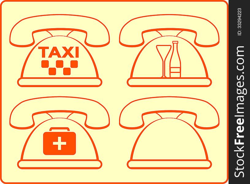 Phones Icon For Hotel Services