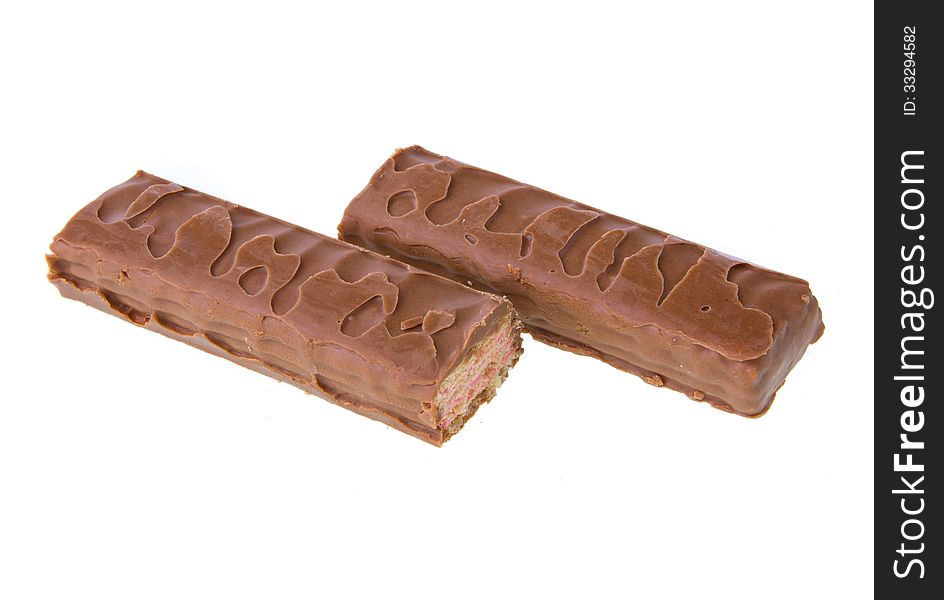 Chocolate bar - isolated on white background
