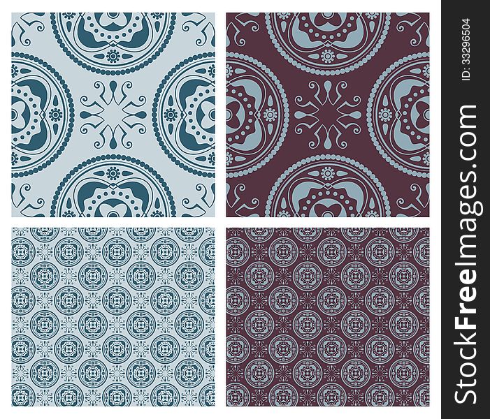 Set of seamless pattern in different colors. Editable. EPS10. Set of seamless pattern in different colors. Editable. EPS10