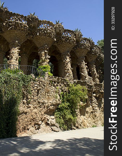 Park Guell - famous Park in Barcelona, created by Antonio Gaudi in 1900-1914 Ð³Ð¾Ð´Ð°Ñ….ÐŸÐ°Ñ€Ðº Gaudi in Barcelona, one of the most unusual and attract tourists from all over the world parks in the world. Park Guell - famous Park in Barcelona, created by Antonio Gaudi in 1900-1914 Ð³Ð¾Ð´Ð°Ñ….ÐŸÐ°Ñ€Ðº Gaudi in Barcelona, one of the most unusual and attract tourists from all over the world parks in the world.