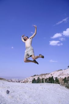 Healthy Happy Man Jumping Royalty Free Stock Image Healthy Happy Man Jumping Royalty Free Stock Image