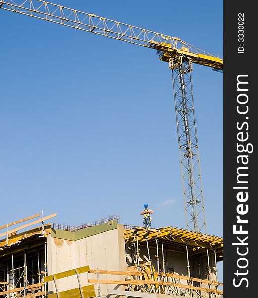 A building at the early stage of construction. A building at the early stage of construction