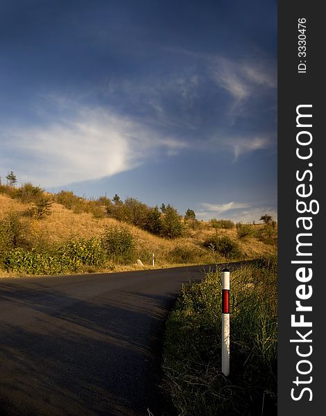 road and blue sky