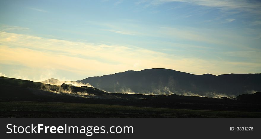 Steaming Icelandic landscape