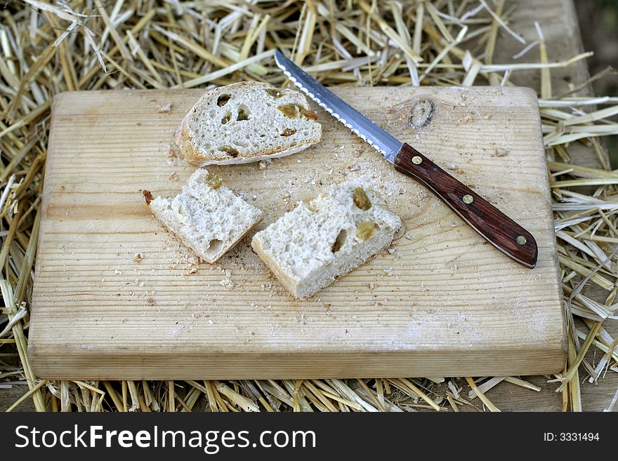 Cut Bread On Board