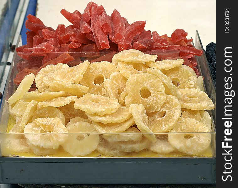 Candied Pineapple On Display