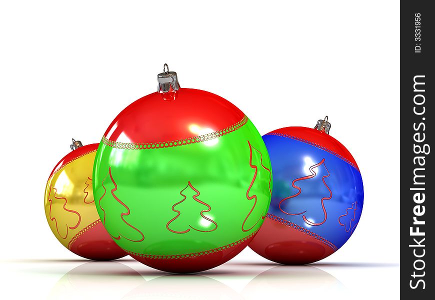 Christmas balls isolated on white background. Christmas balls isolated on white background