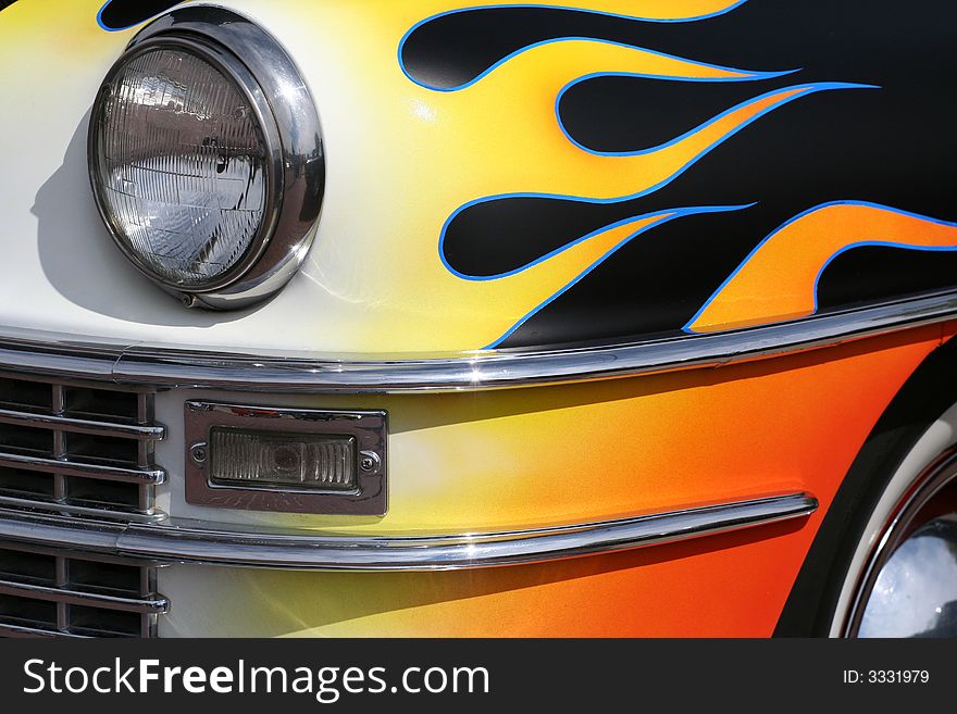 Headlight And Flames