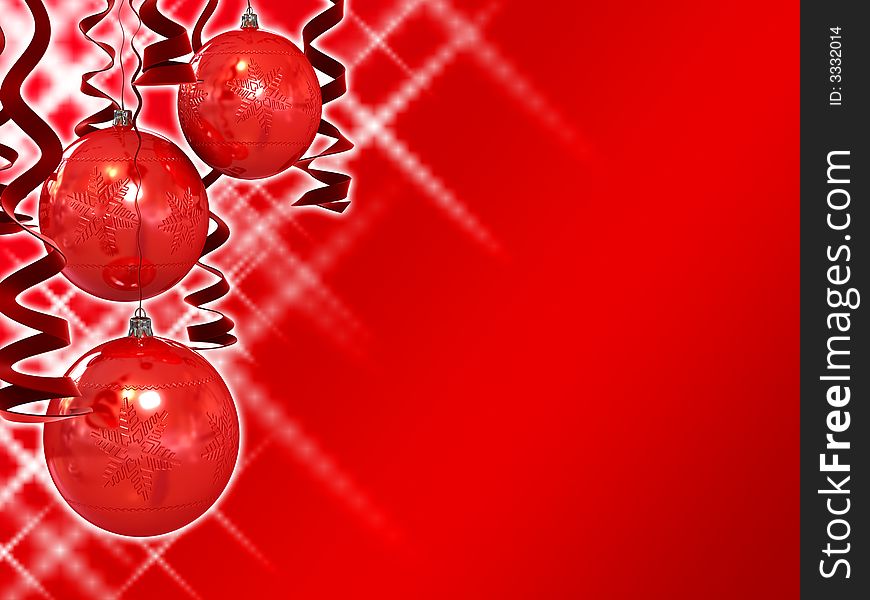 Christmas background with red balls