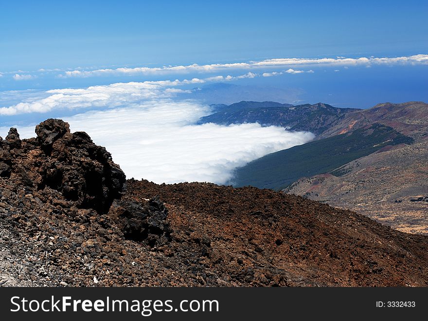 Clinker slope other the blue sky with trhe clouds cover