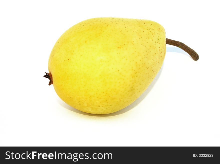 A yellow pear isolated on white background. A yellow pear isolated on white background.