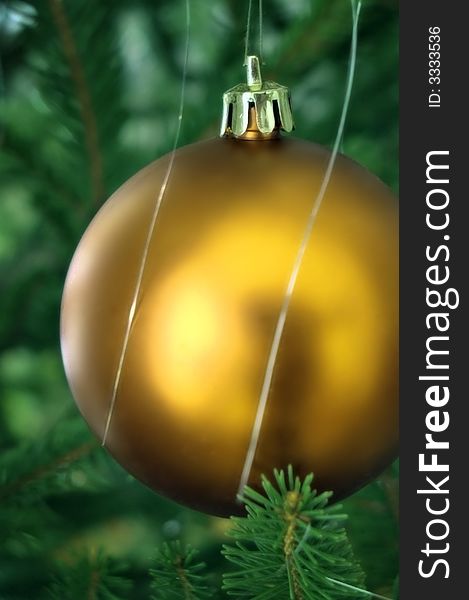 Beautiful christmas decoration made of gold. Beautiful christmas decoration made of gold