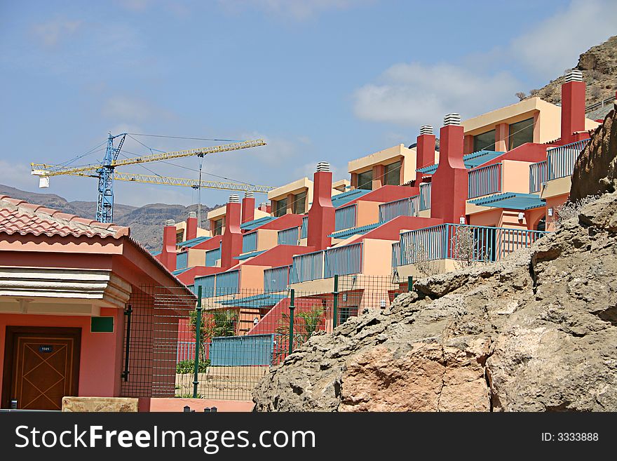 Modern hotel construction in Mogan on Gran Canaria. Modern hotel construction in Mogan on Gran Canaria