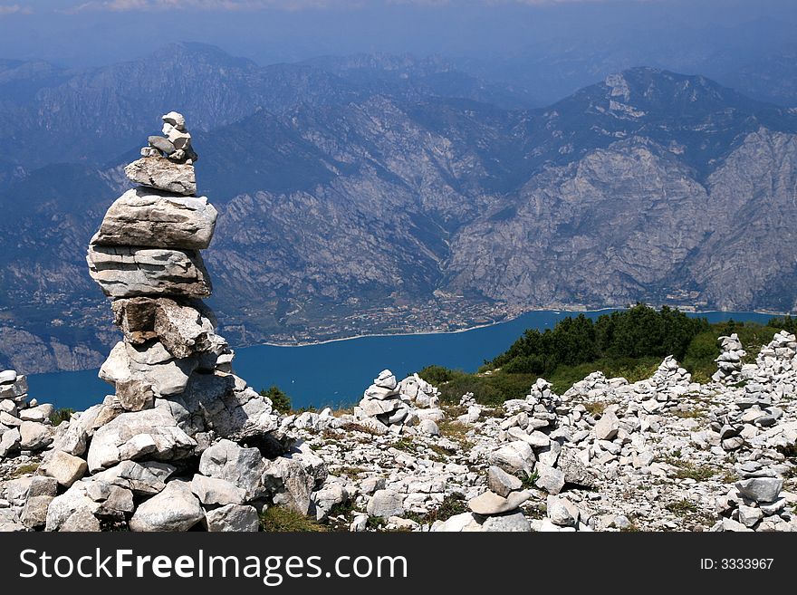 Rocks above the Lake of Garda