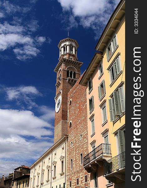 Clock tower somewhere in Verona