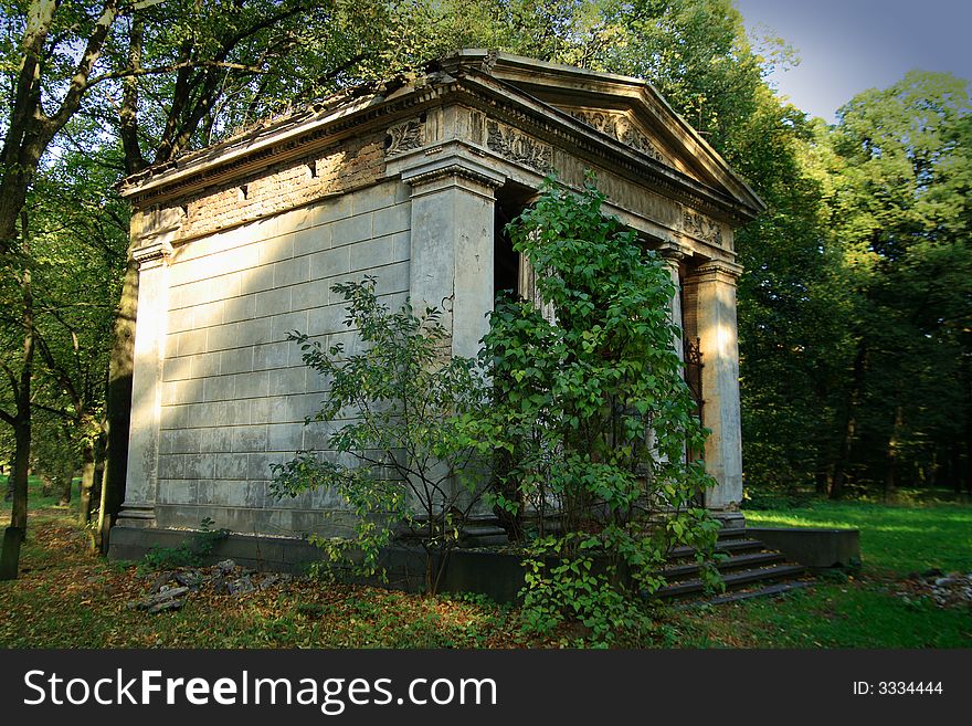 Old crypt in the forest