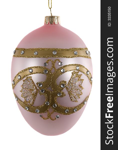 Beautiful glass ornament with design on it