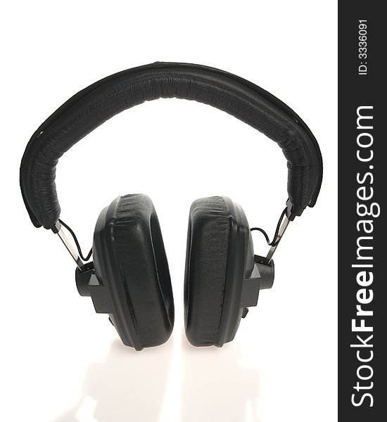 Professional studio headphones isolated on white
