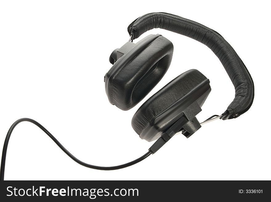 Professional studio headphones isolated on white